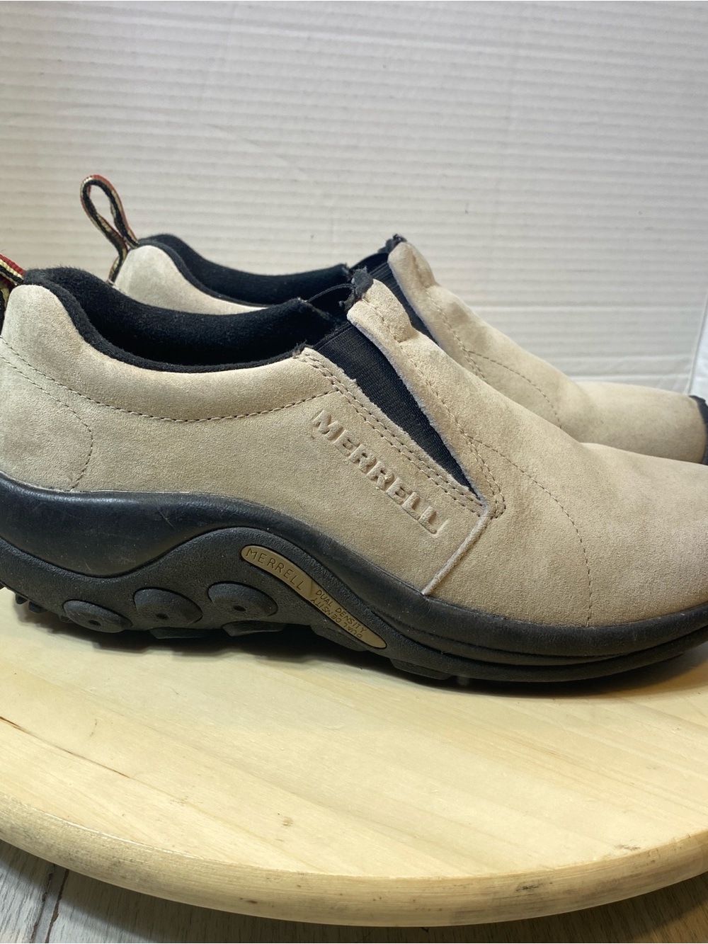 Merrell Jungle Moc Womens 9 Classic Taupe Suede Slip On Shoes J60802
